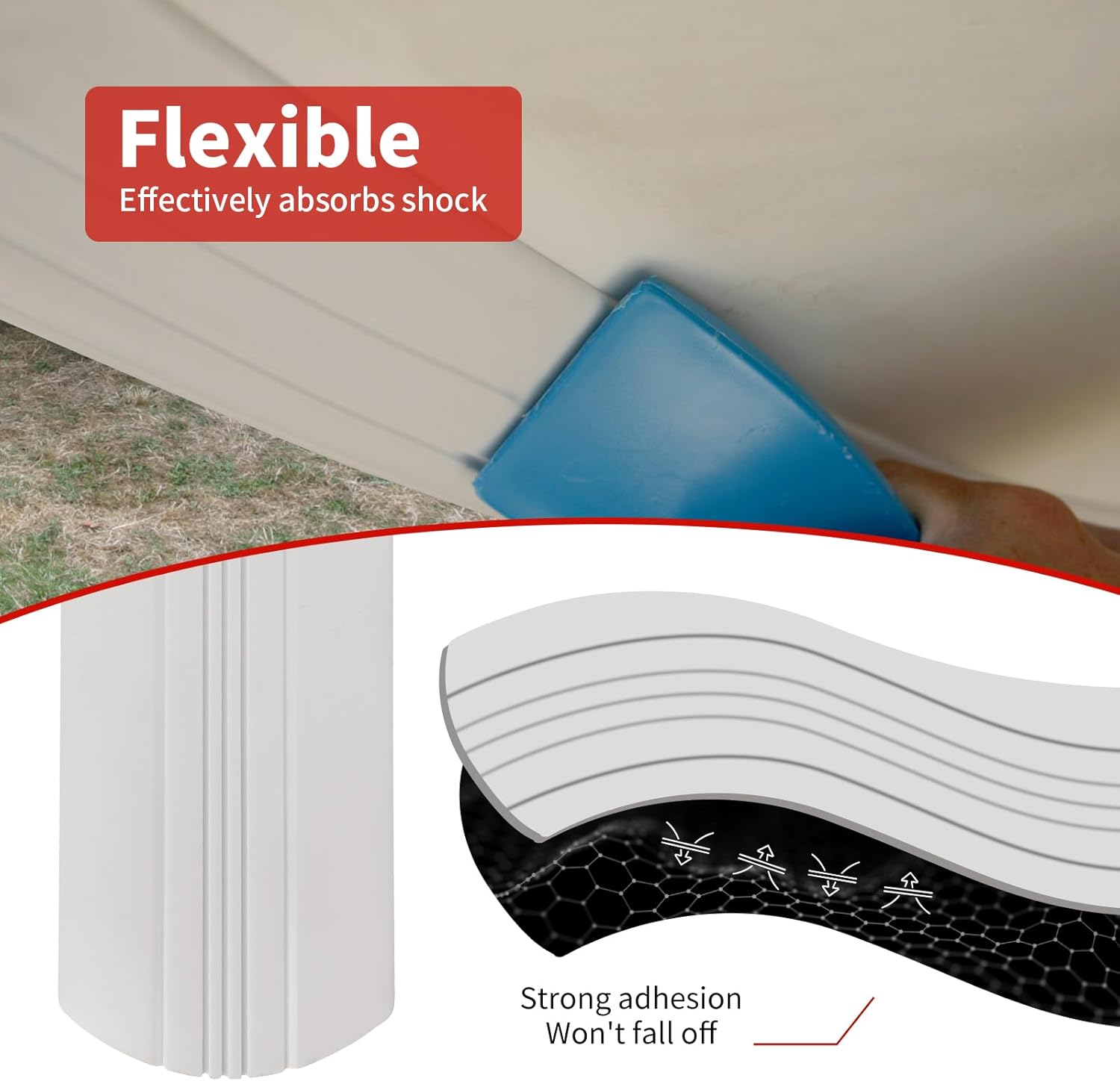 Keel Guard for Fiberglass Boat Bass Aluminum Boats, Boat Keel Protector Guard Hull Protector Shield Protects from Rocks Ramps Scratches Damage, Self-Adhesive DIY 6.5 feet, White