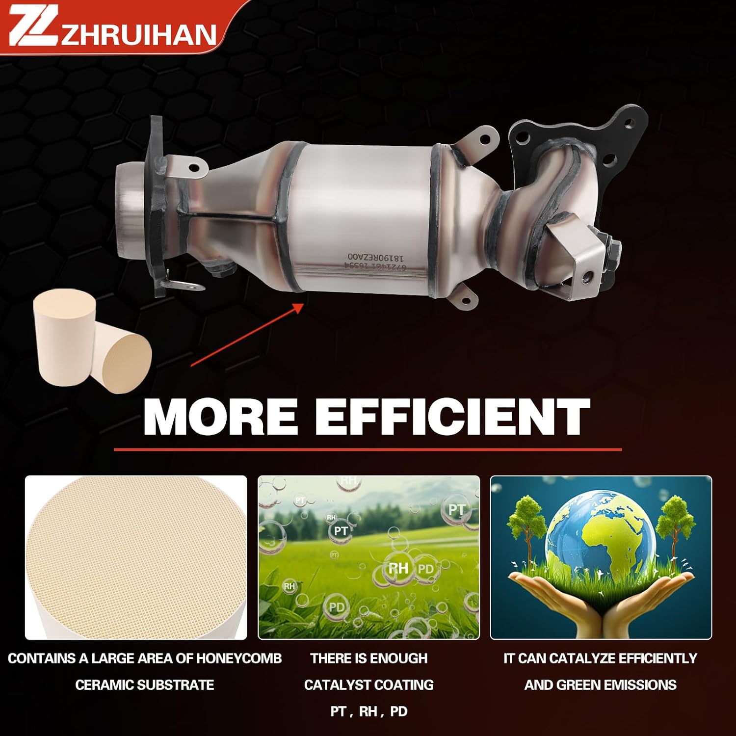 Catalytic Converter Compatible with 2010 2011 CR-V CRV 2.4L L4 EPA Compliant, Replace OE 641415, 16594