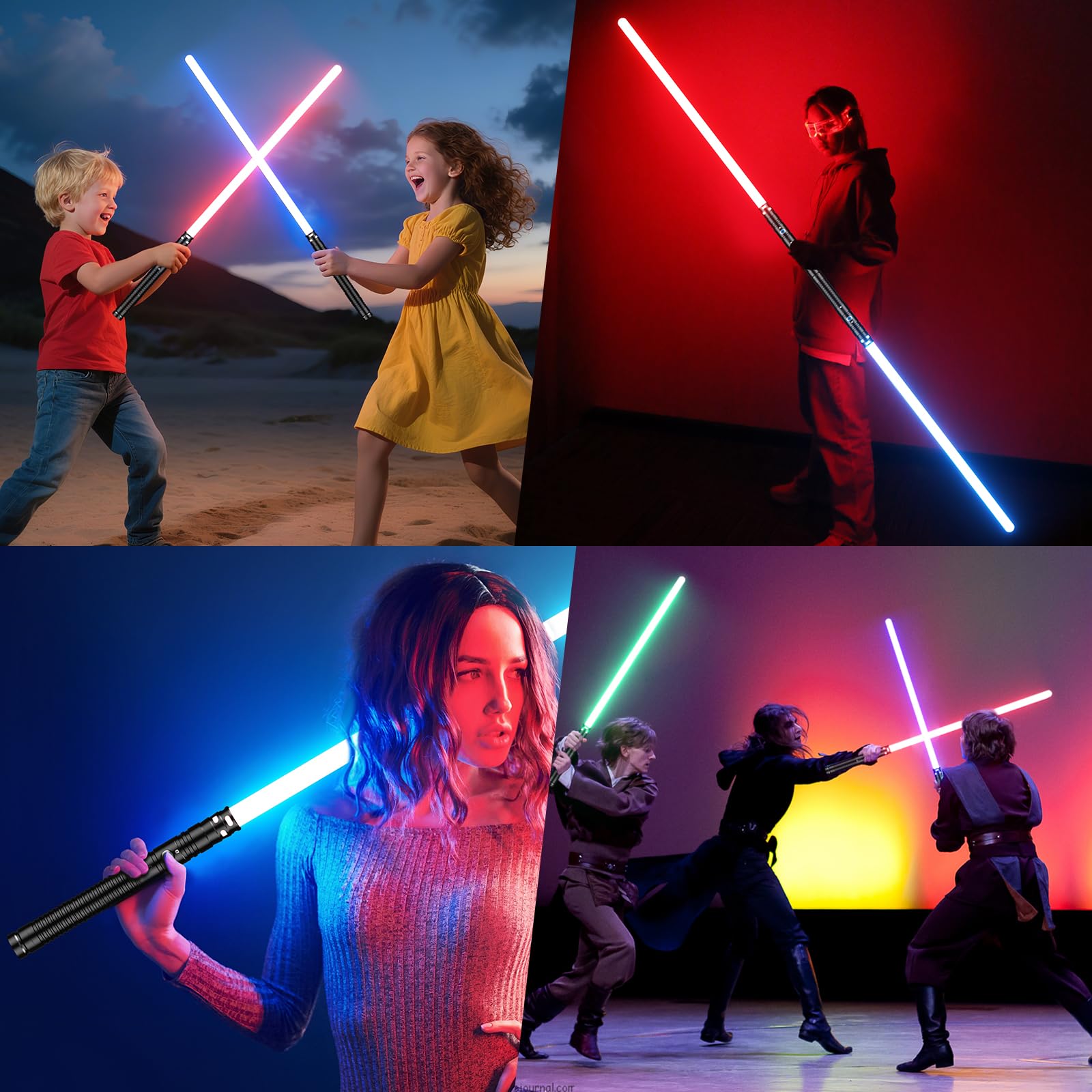 Sabre Laser Enfant RGB 11 Couleurs Rechargeable Type-C 77CM Poignée Aluminium