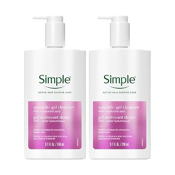 Simple Gel Cleanser - Hydrating Face Cleansing Products for Women and Men - Gentle Face Cleansers for Even-Looking Skin - 2 pc