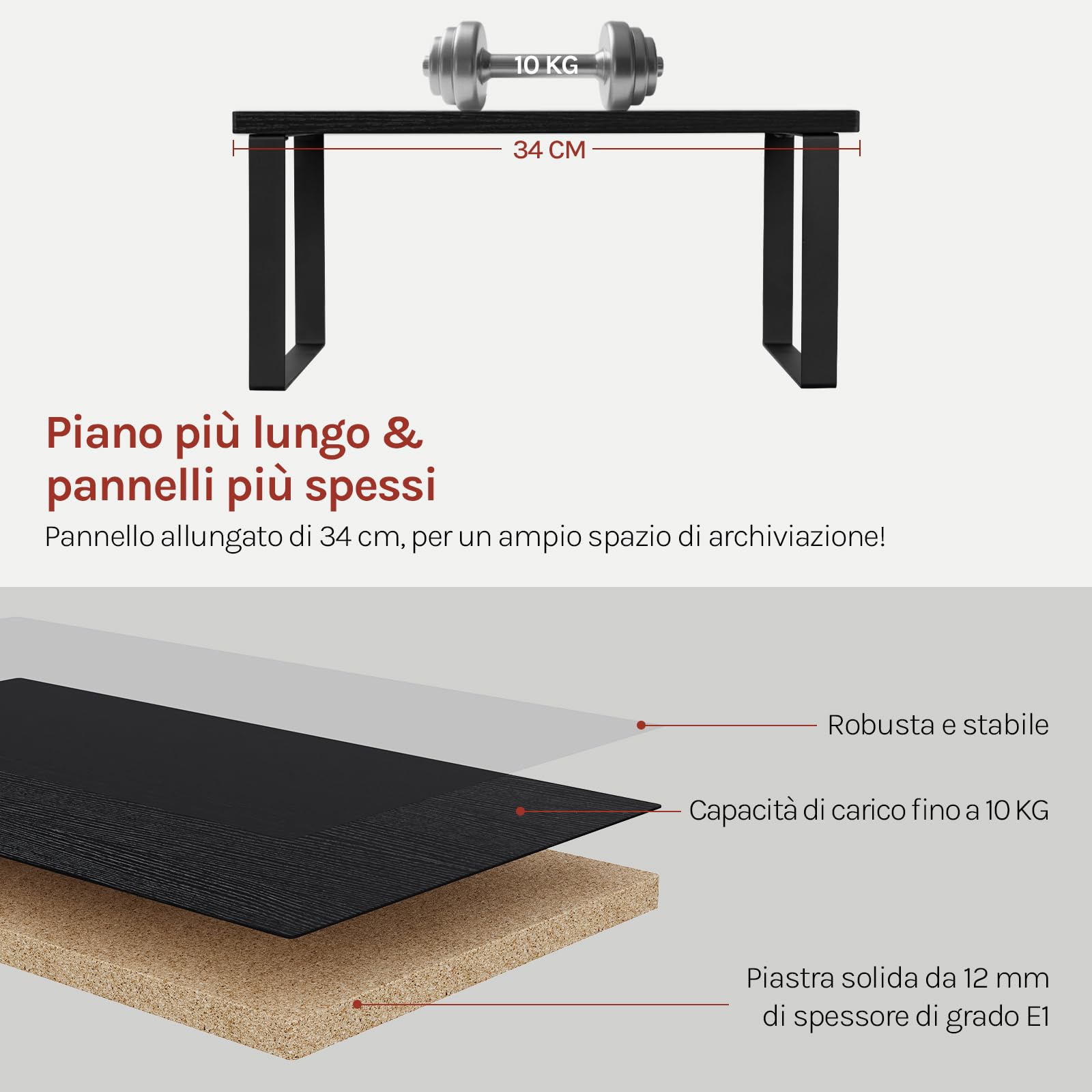 WOLTU Set di 2 Scaffali da Cucina, Porta Spezie Impilabili, Organizer da Cucina in MDF, Scaffali Indipendenti per Armadietti, 34x19,5x15,5+34x18,5x12,5 cm, Nero