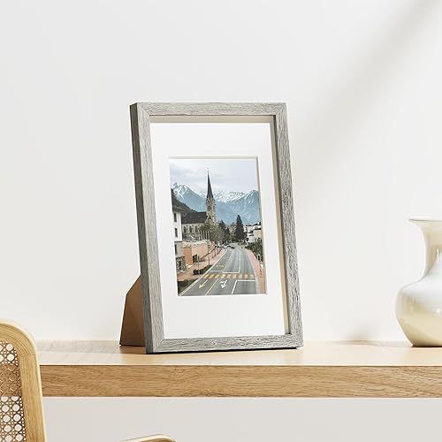 Vista 118 de Vittanly - Juego de 9 portarretratos, plexiglás resistente a rupturas, exhibe fotos de 12 x 12 pulgadas o, con paspartú, de 8 x 8 pulgadas, marcos