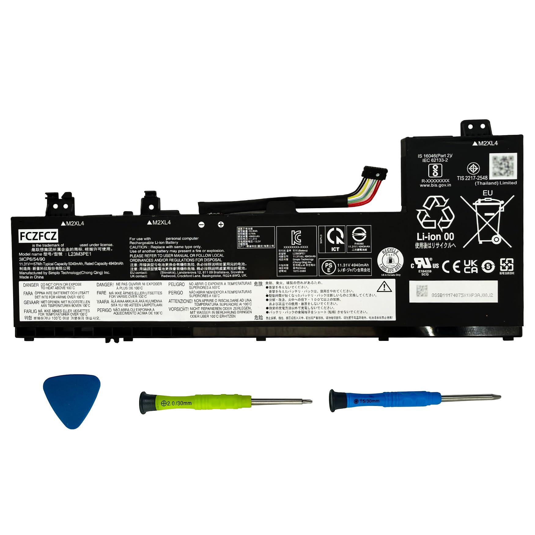 Photo 1 of FCZFCZ L23M3PE1 Battery 57Wh L23D3PE1 SB11M74073 5B11M74074 SB11M74075