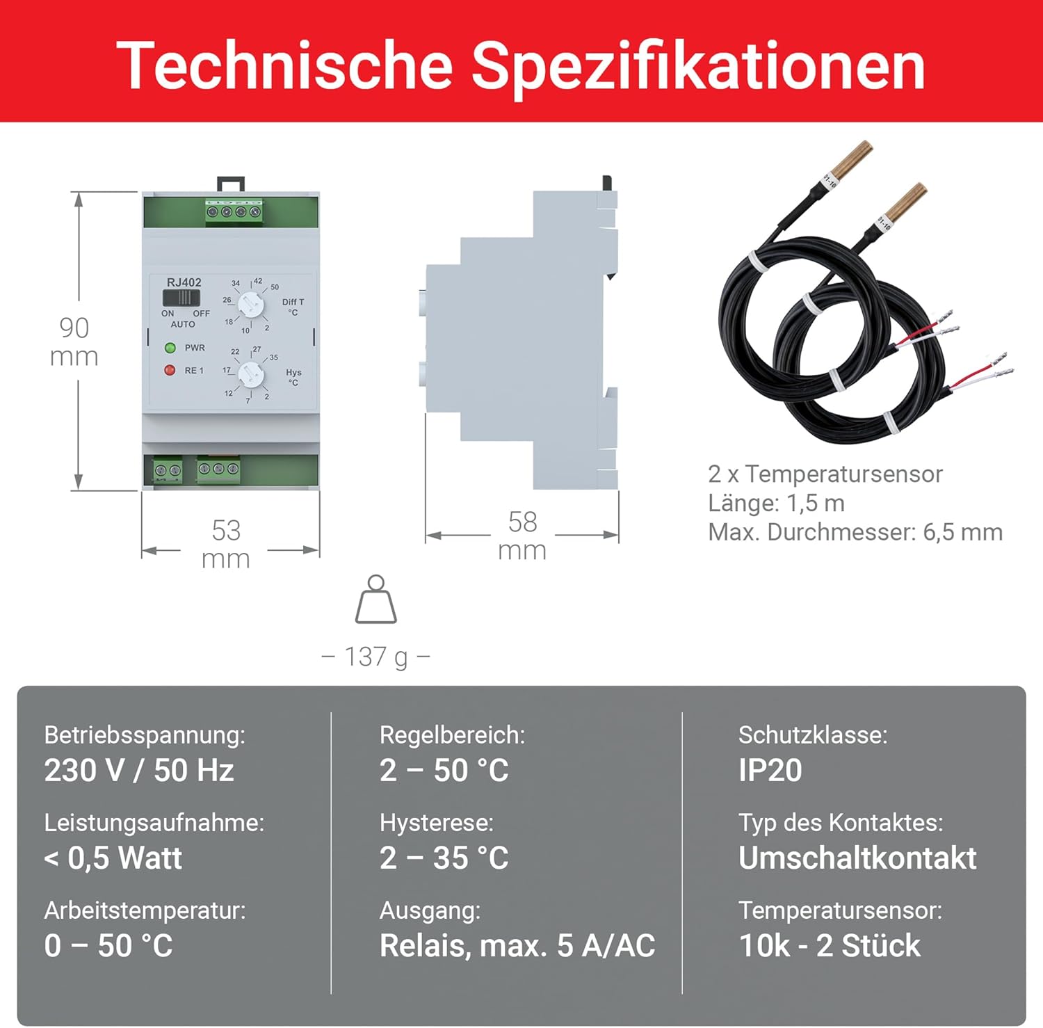 Elektrobock RJ402 technical specifications and dimensions
