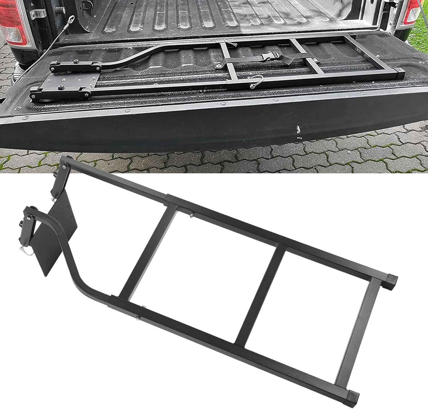 Tailgate Ladder Universal Adjustable Height Rear Gate Ladder Pickup Rotated Step Ladder