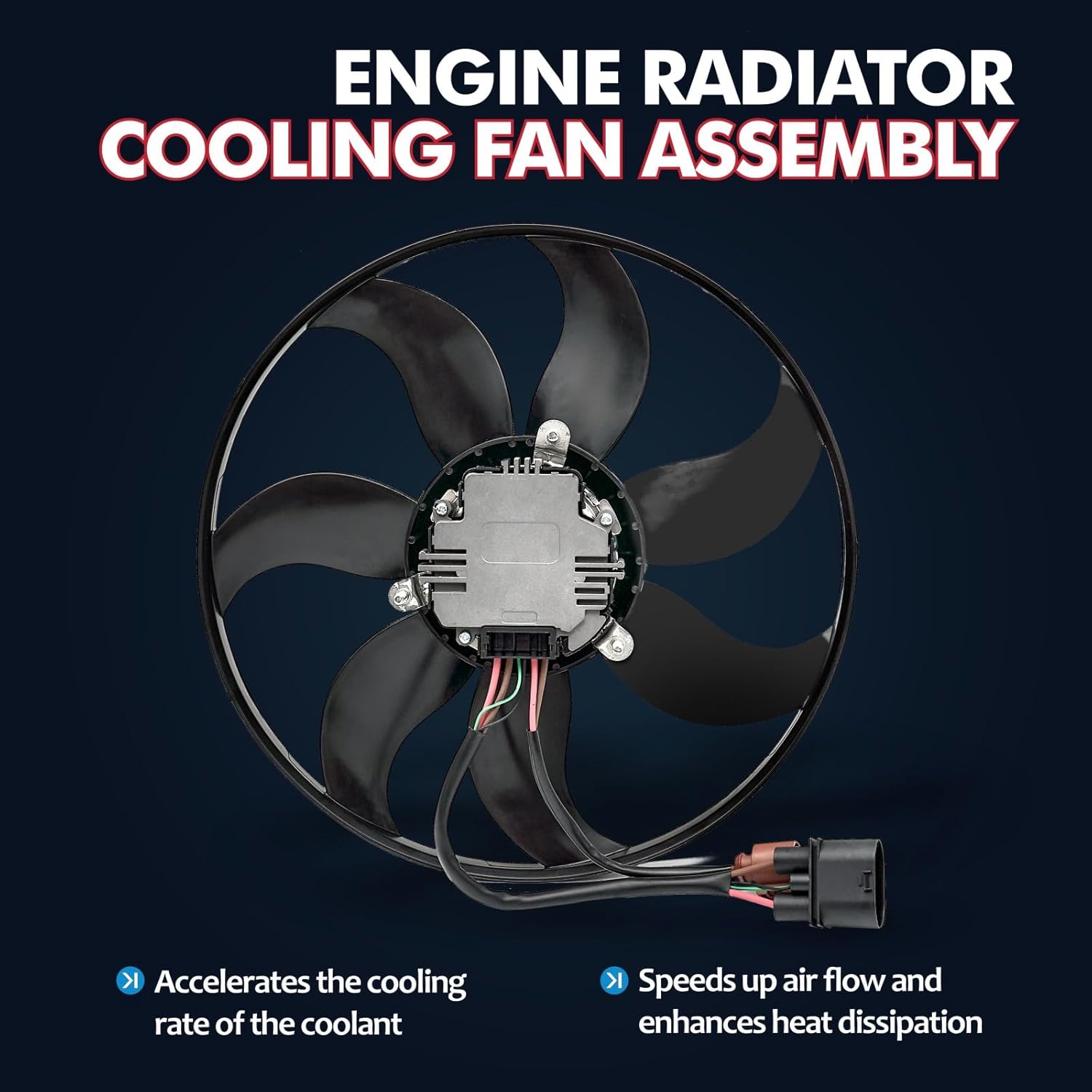 KELOKE Engine Radiator Cooling Fan Assembly Compatible with Volkswagen Jetta, Passat, Golf, Tiguan, Tiguan Limited, Beetle, CC, Eos, GTI & Audi A3, A3 Quattro, TT Quattro, Left, Replace# 1K0959455CQ