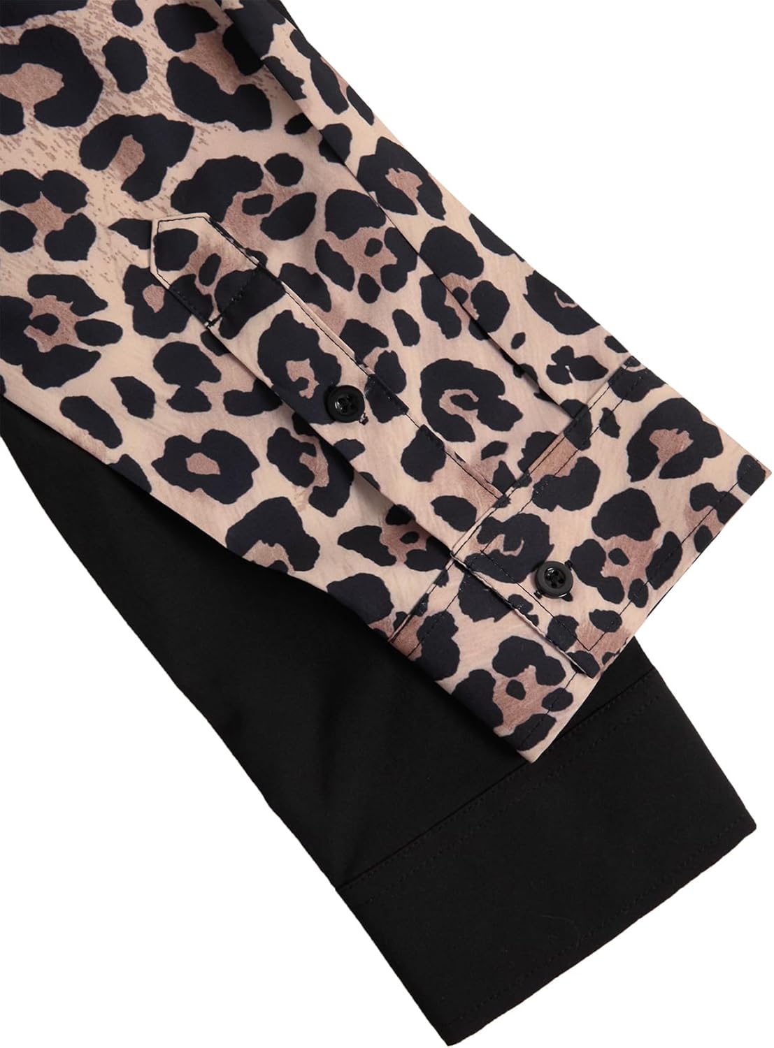 Men's Leopard Shirts Cheetah Long Sleeve Button Down Collared Shirts 70s Disco Party Top - Image 4