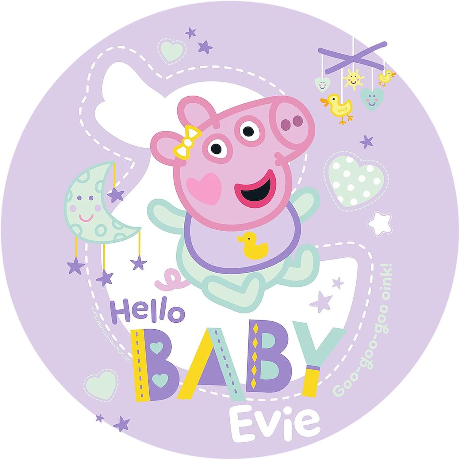 CafePress Peppa Pig: Hello Baby Evie 8.5" x 4.5" Zipper Cosmetic Pouch