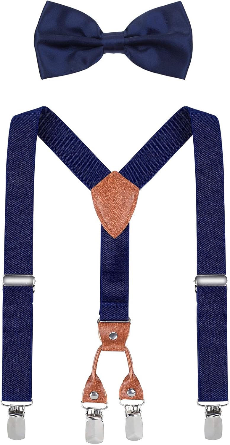 Kids Toddler Suspenders and Bowtie Set for Boys Girls and
