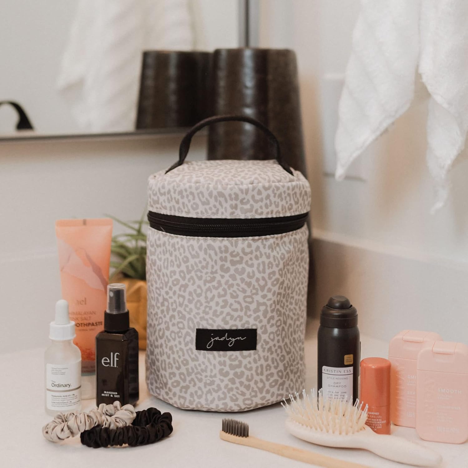 Jadyn Cosmetic Zip Makeup Bag, Travel Cosmetic Pouch for Toiletries, Make Up, and Accessories, Water Resistant Travel Makeup Bags for Women, Designs (Desert Leopard) - Image 5