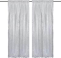 Vista 44 de Cortinas de fondo de lentejuelas negras con purpurina de 2 x 8 pies, 4 paneles para decoración de bodas, fiestas de cumpleaños, despedidas de Negro