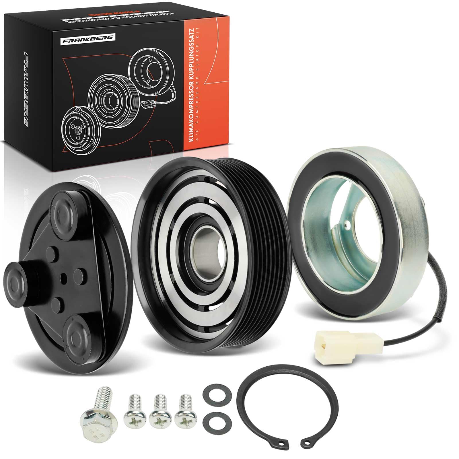 Frankberg 1x Mitnehmerscheibe + 1x Riemenscheibe + 1x Magnetspule H12 Diesel Kompatibel mit 5 CR19 6 Hatchback G.G 6 Station Wagon G.Y 6 Stufenheck Replace# H12A1AE4DC