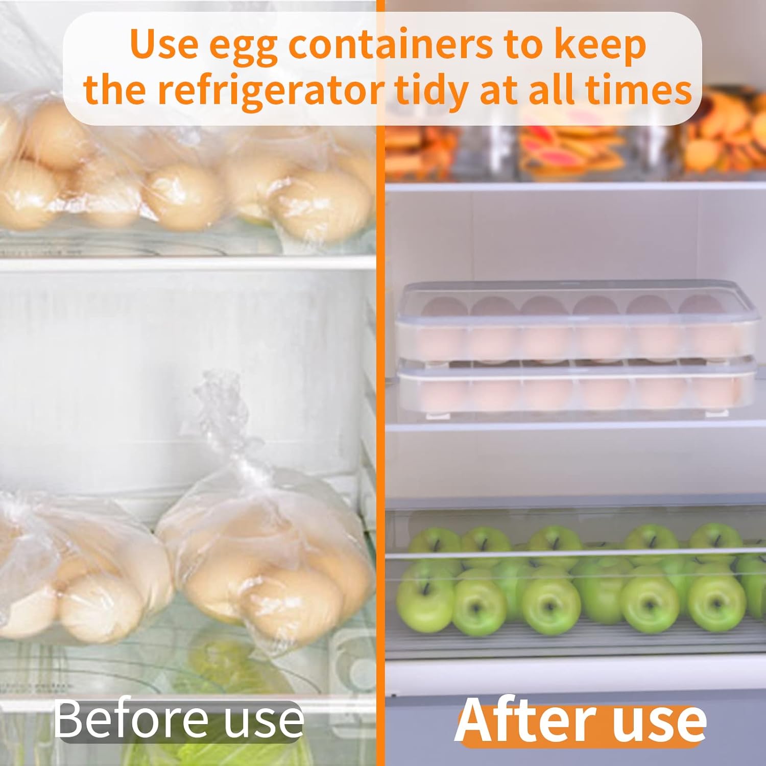 77L Deviled Egg Containers with Lid, (Set of 4), Plastic Egg Holder for Refrigerator for Eggs, Clear Storage Deviled Egg Carrier Tray, Fridge Stackable Countertop Portable Egg Dispenser