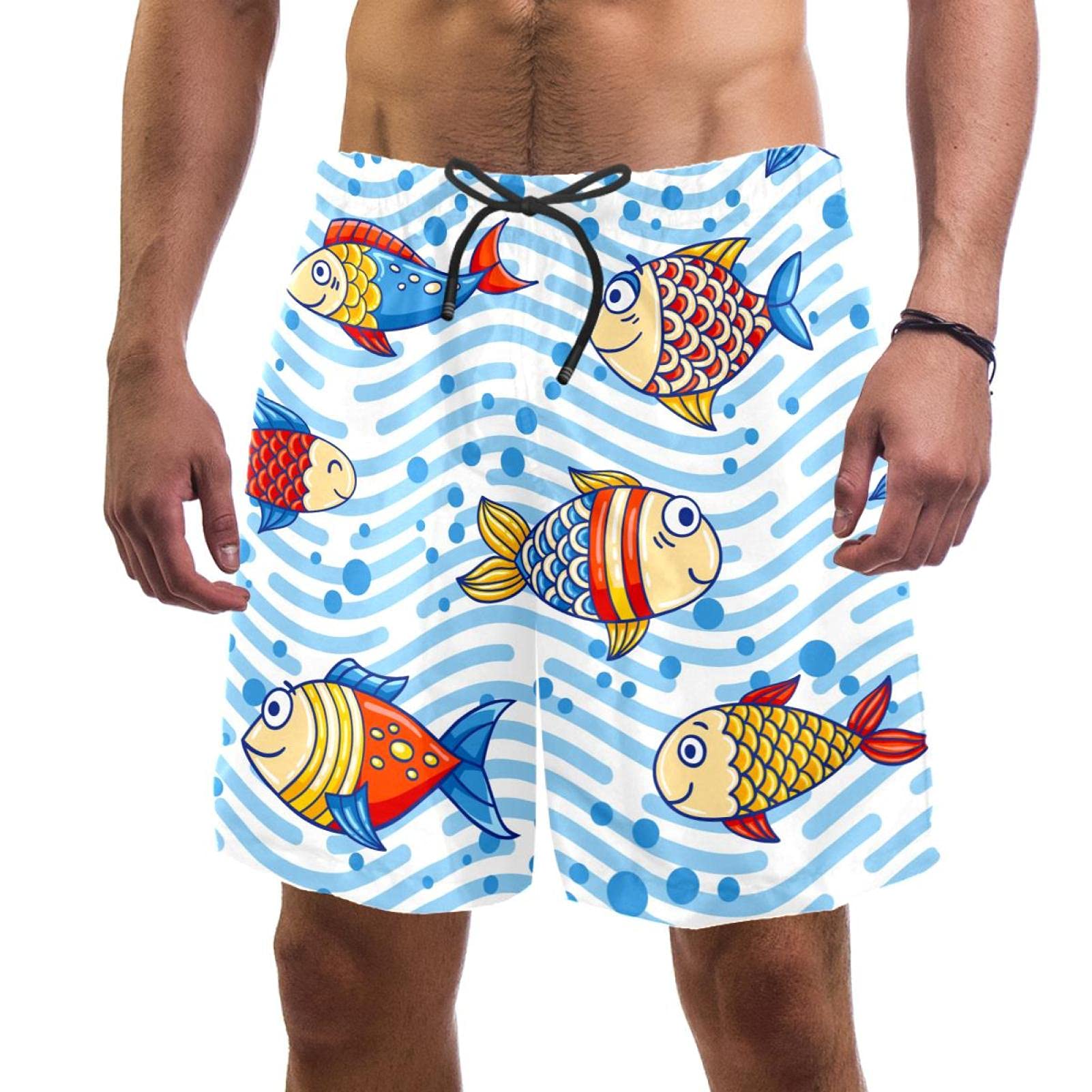 Short de bain homme avec doublure maille poisson M multicolore - 6