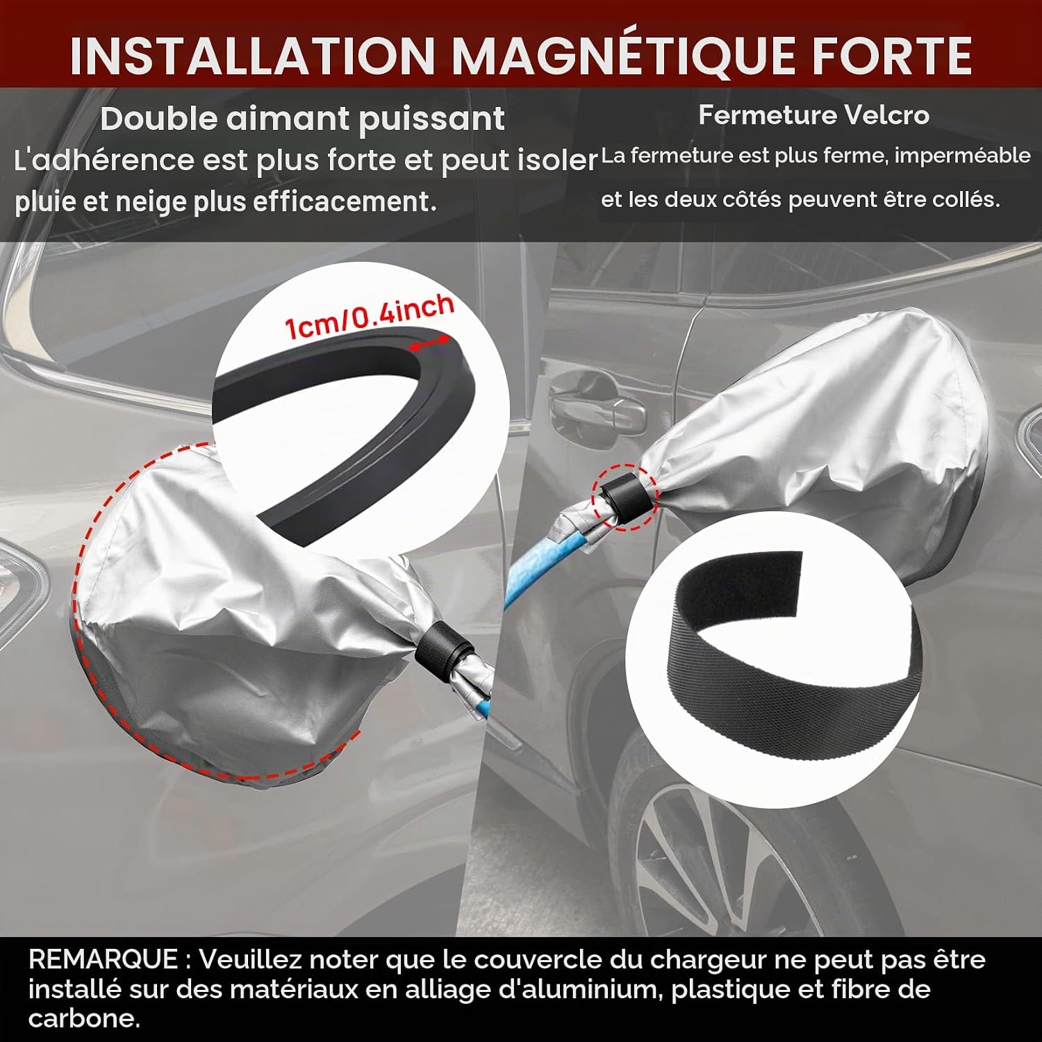 Port de charge EV protégé et étanche avec housse magnétique