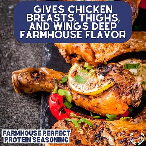 Miniatura 6 de Farmhouse Perfect Protein Seasoning – Auténtica mezcla de especias gourmet y condimento artesanal – Sin OGM – 2.5 oz – Lote pequeño – Lata magnética