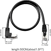 Vista 4 de Cable Ethernet Cat5, RJ45 macho a macho de 90 grados, cable de conexión de red de Internet LAN para PC, router, módem, impresora, Xbox, PS4-1.5 pies