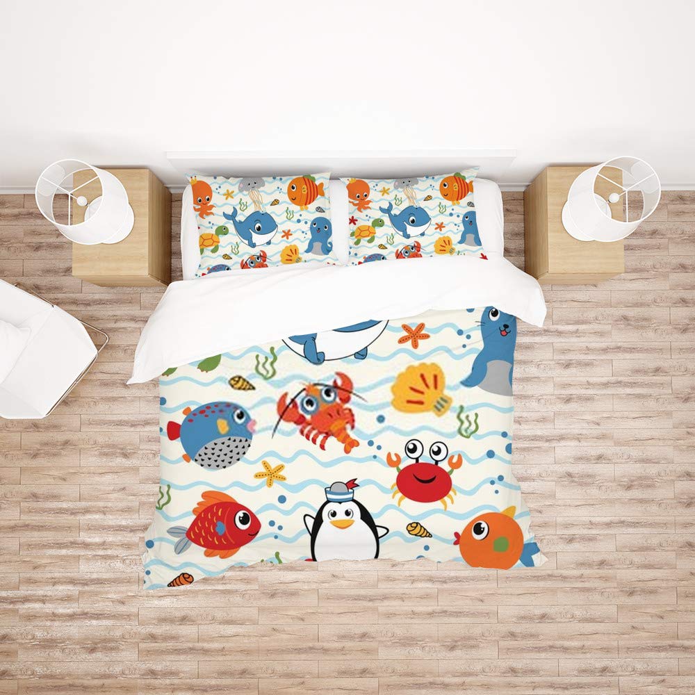 Parure de lit dessin animé mignon style King pour chambre cocooning toutes saisons