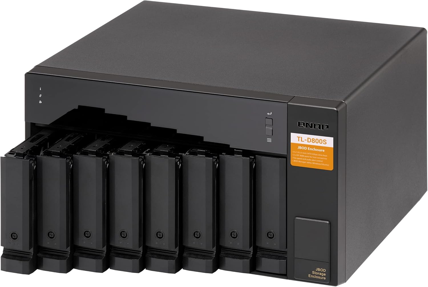 QNAP TL-D800S 8 Bay SATA 6Gbps JBOD Storage Enclosure. PCIe SATA Interface Card (QXP-800eS-A1164) Included