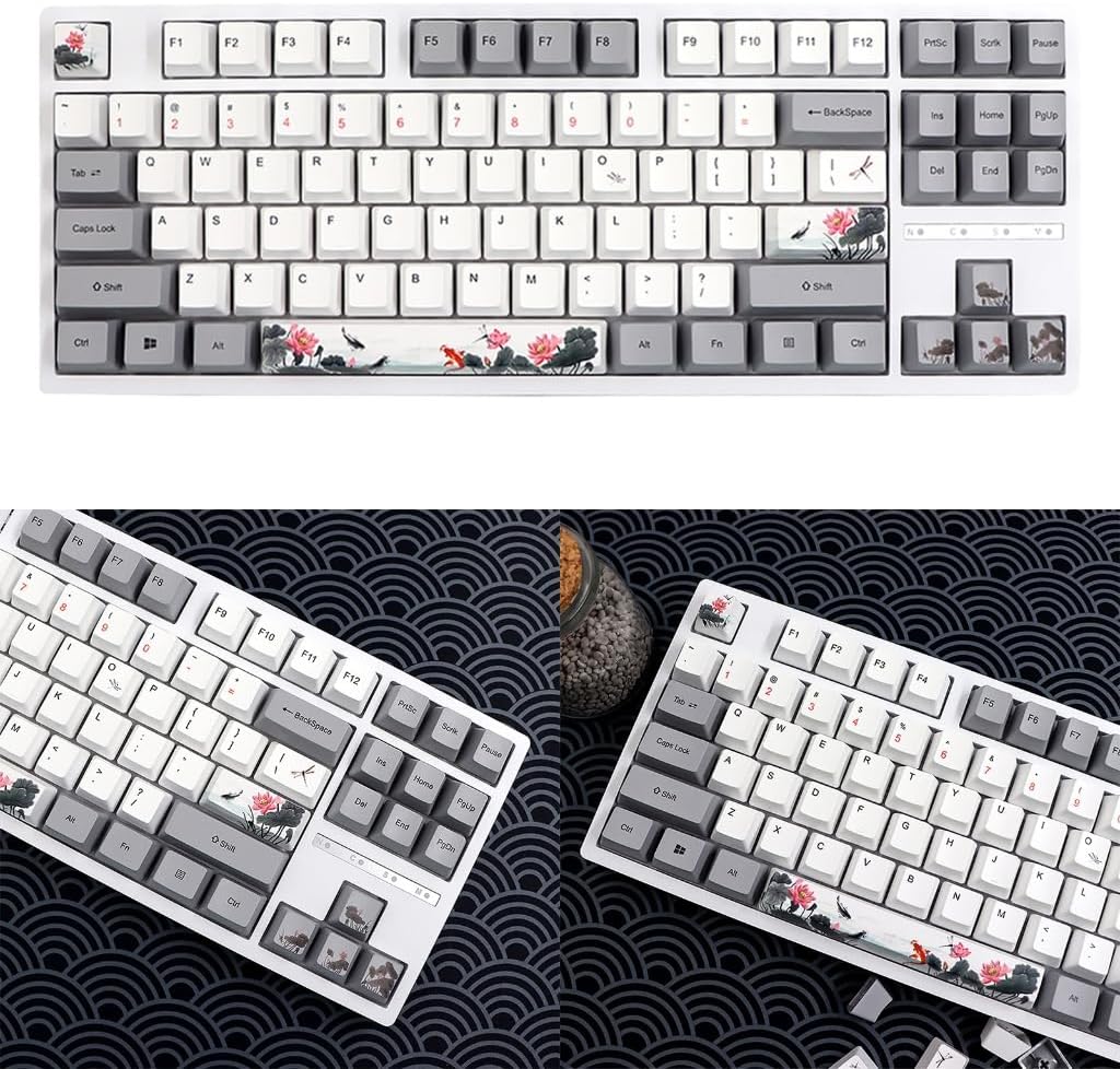 Ergonomic 118Key PBT Keycap Set for Mechanical Keyboards Dye Sublimations