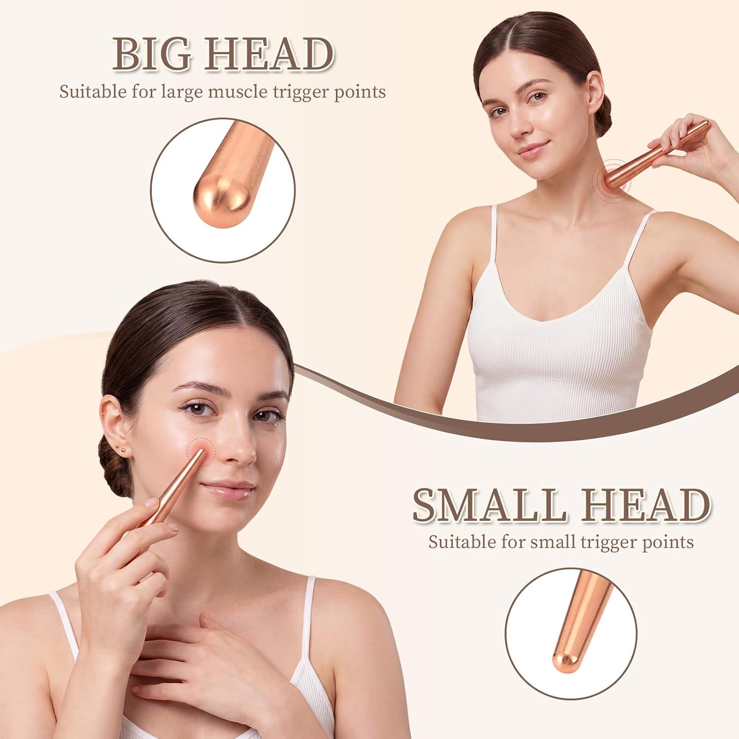 TrelaCo 4.5" Pure Copper Nose Wand Massage Wand with Bag