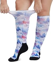 LOFIR Calcetines Hasta la Rodilla Diabéticos: Calcetines Mujer Hombre Sin Goma ni Elásticos y Sin Costuras Algodón Confort para Pies Hinchados Mujeres Embarazadas 1 par 39-50