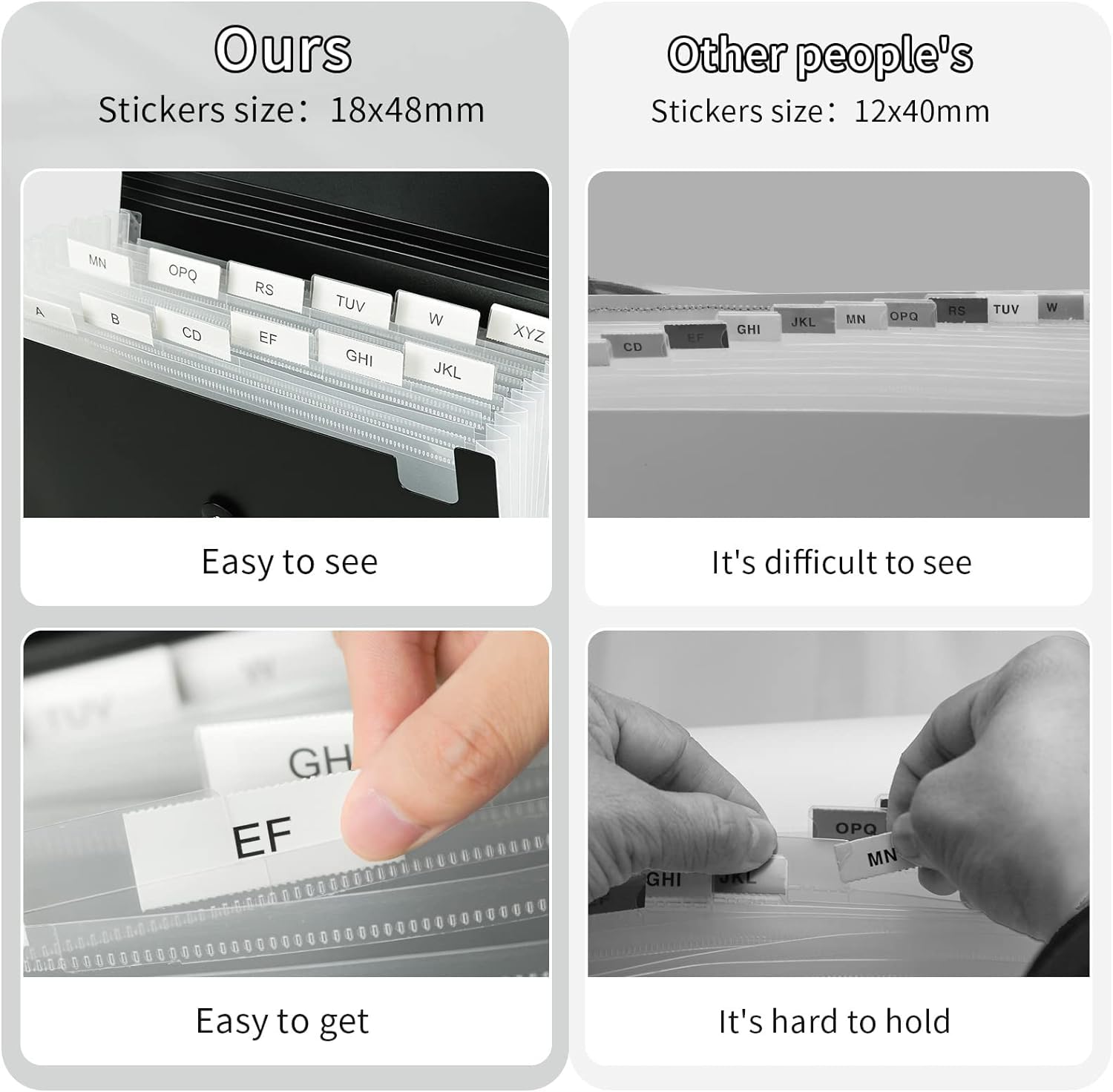 JIMEIQI 2-Pack 13-Pocket Expanding File Folder - Accordion Organizer For Letter/A4 Documents