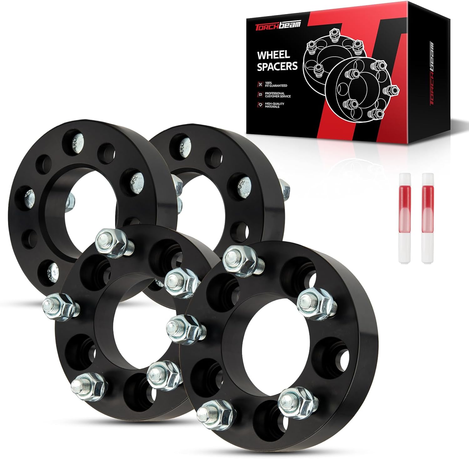 Torchbeam 5x114.3 to 5x100 Wheel Adapters 1 Inch - M12x1.5 Studs, 73.1mm Bore, Hub-Centric for Chrysler Town & Country, Grand Caravan, Voyager - 4 Pack