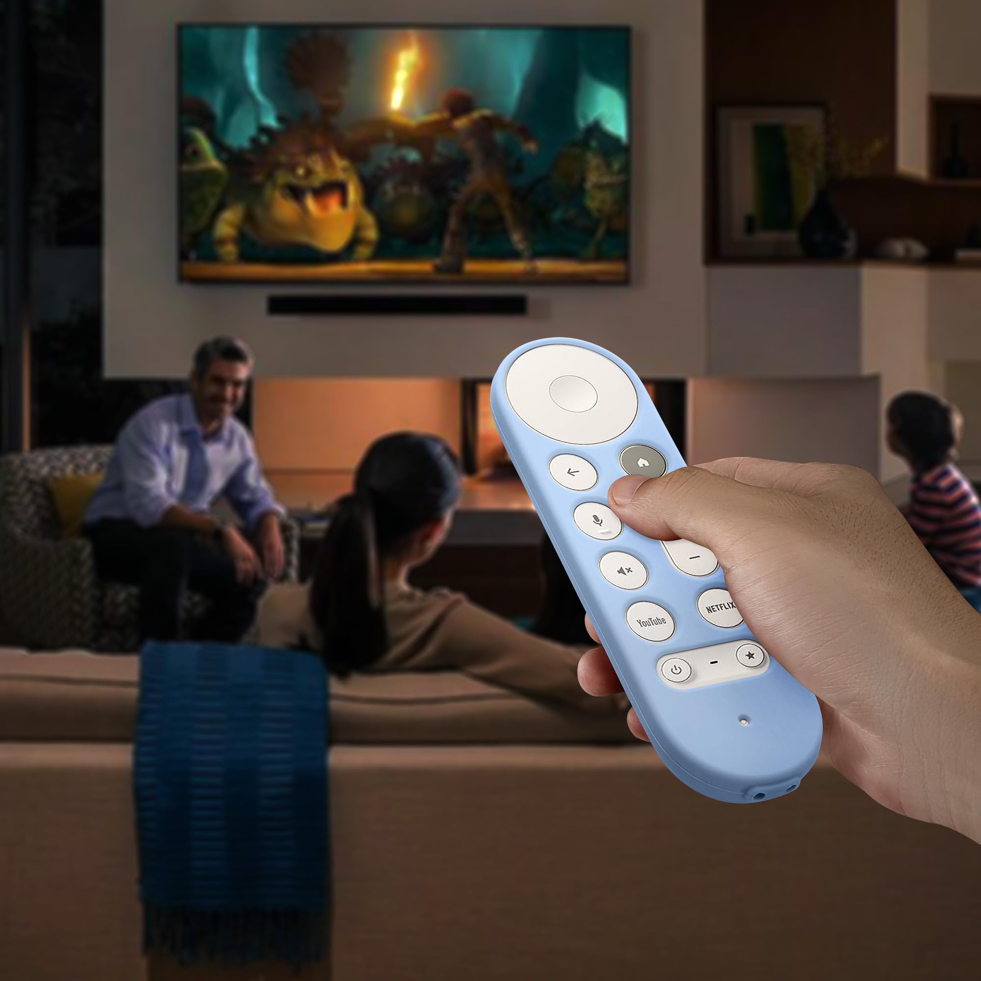 kwmobile Etui kompatybilne z Google TV Streamer 4K Case - miękkie silikonowe etui do pilota zdalnego sterowania - jasnoniebieskie