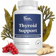 Thyroid Support Supplement for Women & Men with Iodine, Selenium, Zinc, Vitamin B-12, L-Tyrosine, Ashwagandha, Schisandra, Kelp & Bladderwrack Energy, Metabolism & Hormone Support, 60 Capsules