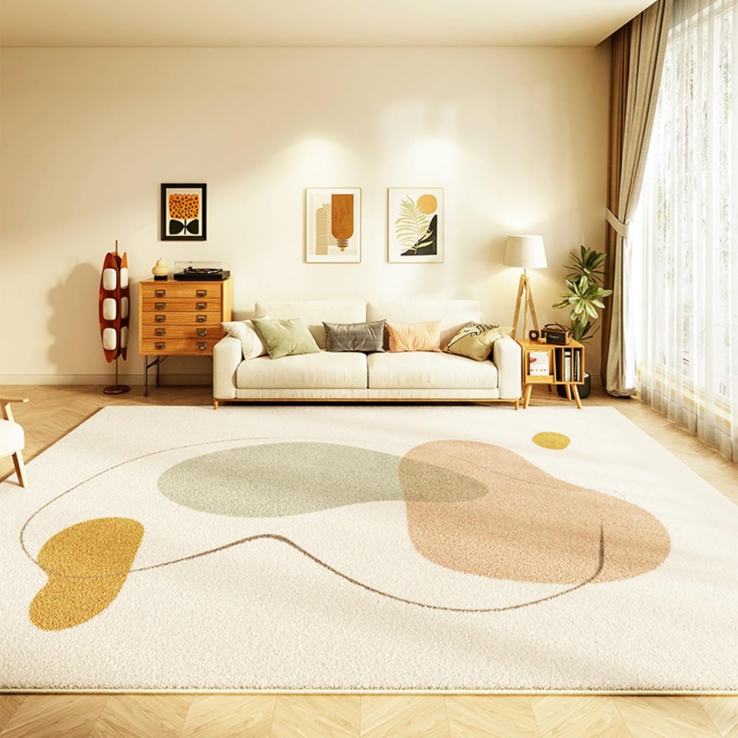 Modern Abstract Bedroom Decor Art Carpet Fluffy Soft Mat Thick Washable Lounge Rug(80x120cm/D)