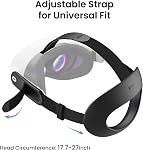 KIWI design K4 Flex Comfort Lite Bracelet de tête pour Quest 3/3S, Bracelet de remplacement réglable original avec PU Padding mousse, plus grand appuie-tête & Rationalisation Design, Conçue pour l'utilisation en direct (pas de batterie)