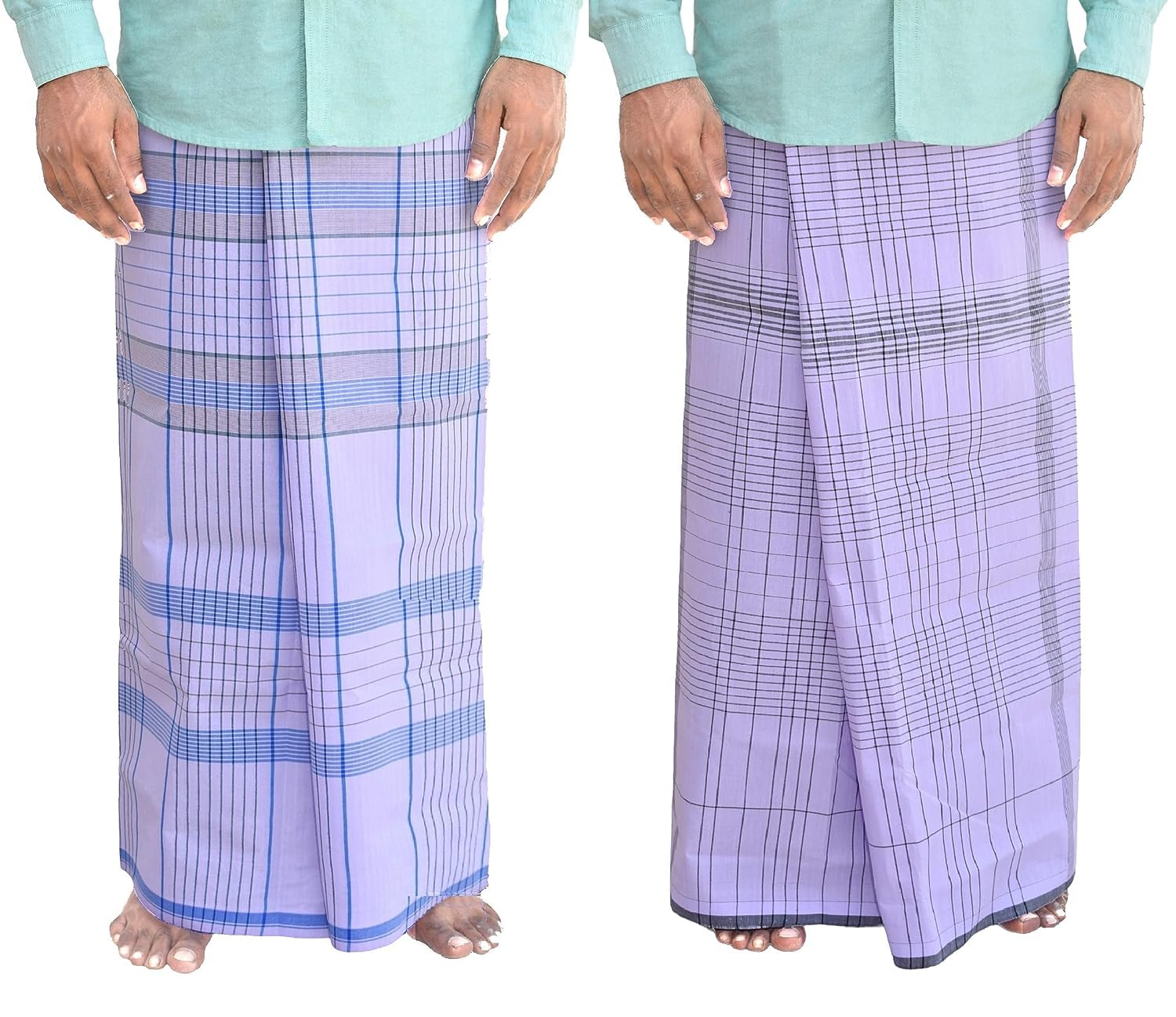 Men's Adult Men Cotton Lungi Set of 2