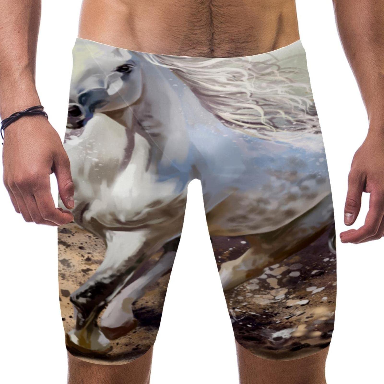 Short de bain homme blanc et multicolore taille L à séchage rapide - 7