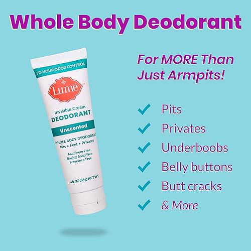 Miniatura 26 de Lume - Desodorante natural - Axilas y partes privadas – Sin aluminio ni bicarbonato de sodio, hipoalergénico y seguro para pieles sensibles – Pomo