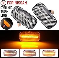 Vista 4 de Hacreyatu Para Nissan Skyline R34 Almera N15 N16 Pulsar Maxima QX Sunny G10 Primera P11 P12 - Marcador lateral dinámico LED para coche (transparente)