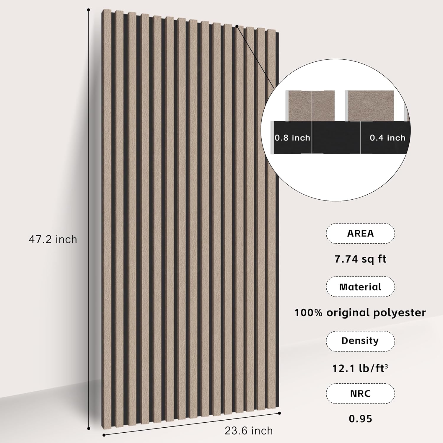 WoveN SounD Slat Acousitc Wall Panels 48x24 Inch, Sound Proof Wall Decor, Self-Adhesive Sound Dampening Fluted Design for Home, Studio, Office & Focus Zone, 2 Pack, Dark Camel and Black