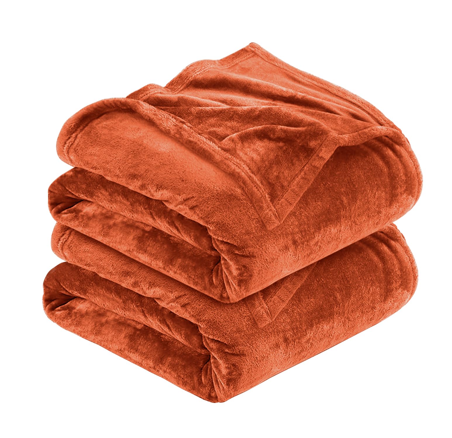 MOONLIGHT20015 Silk Touch Warm 2 Pack Fleece Blankets - 400 GSM Throws for Sofa Fluffy Blanket Bed Throw for Bedroom, Couch, Travel, Kids, Bedroom Accessories Rust, Throw/Single (130 X 150CM) โ image 1