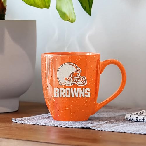 Miniatura 43 de Rico Industries, NFL Football - Taza de café de 16 oz de cerámica moteada, grabada con láser y de color de los equipos de fútbol americano de la NFL