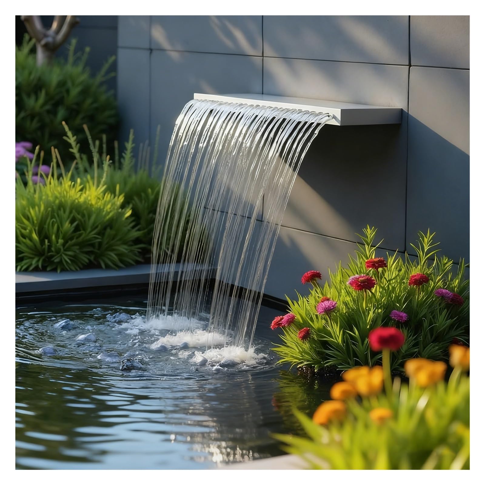 Générique Kit de Cascade pour Bassin avec déversoir intégré, Tuyau ondulé Robuste, pour Bassin à Poissons de Jardin, Personnalisable, 40 cm - Fontaine d'eau Commerciale p