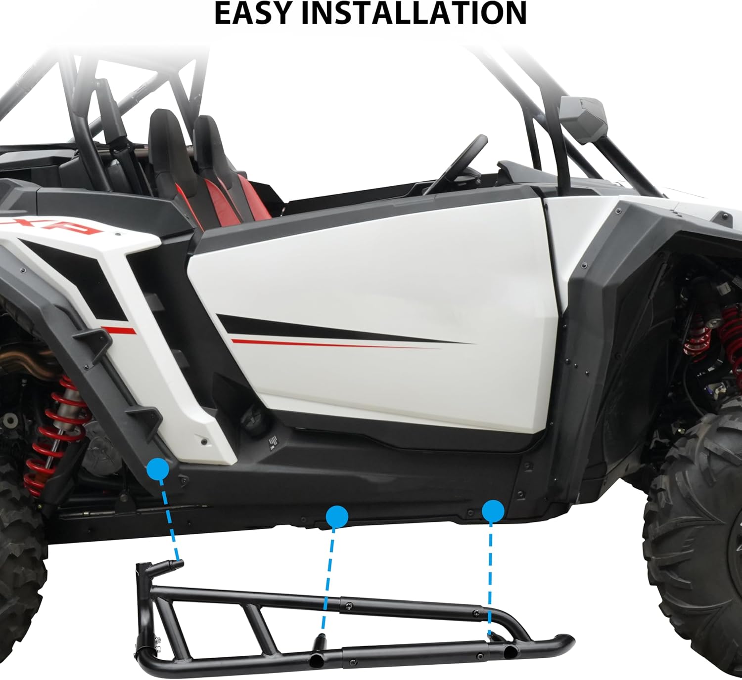SAUTVS Nerf Bars Rock Sliders for RZR XP 1000 2024 2025+, Combined Side Bumper Protector Guard Side Steps Low Profile Rock Sliders Tree Kickers for Polaris RZR XP 1000 2024 2025+ Accessories - 2 Seat