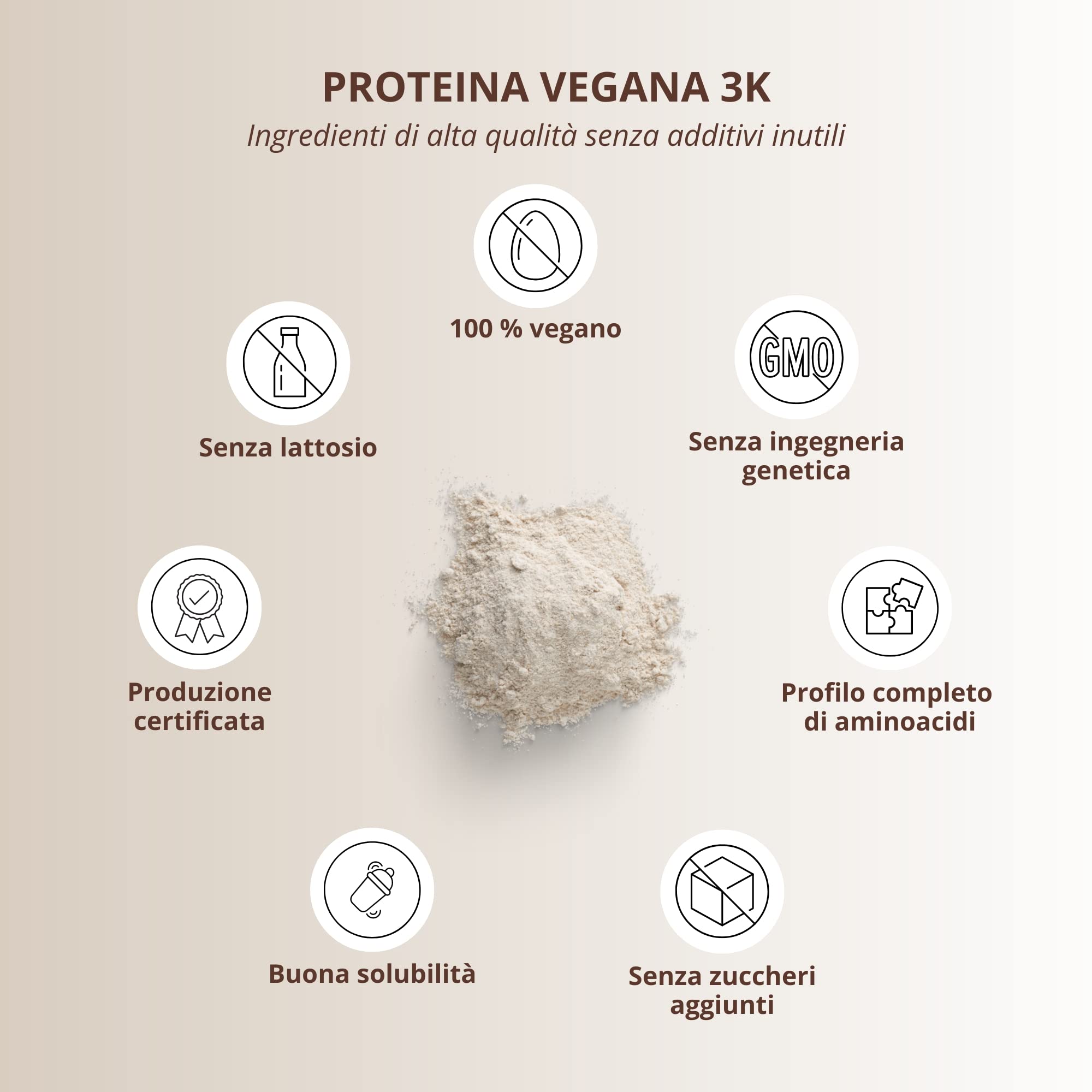 PROTEINA IN POLVERE VEGAN Gusto Neutro 85% di Proteine - Nutri-Plus 3K-Protein Powder Natural - Polvere Proteica senza Lattosio - Isolato proteico