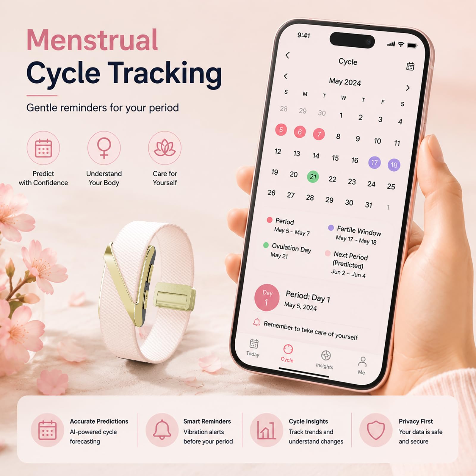 Rastreador de actividad inteligente con inteligencia artificial, monitor de frecuencia cardíaca 24/7, seguimiento multideportivo, sin pantalla, SOS y detección de caídas, impermeable y larga duración