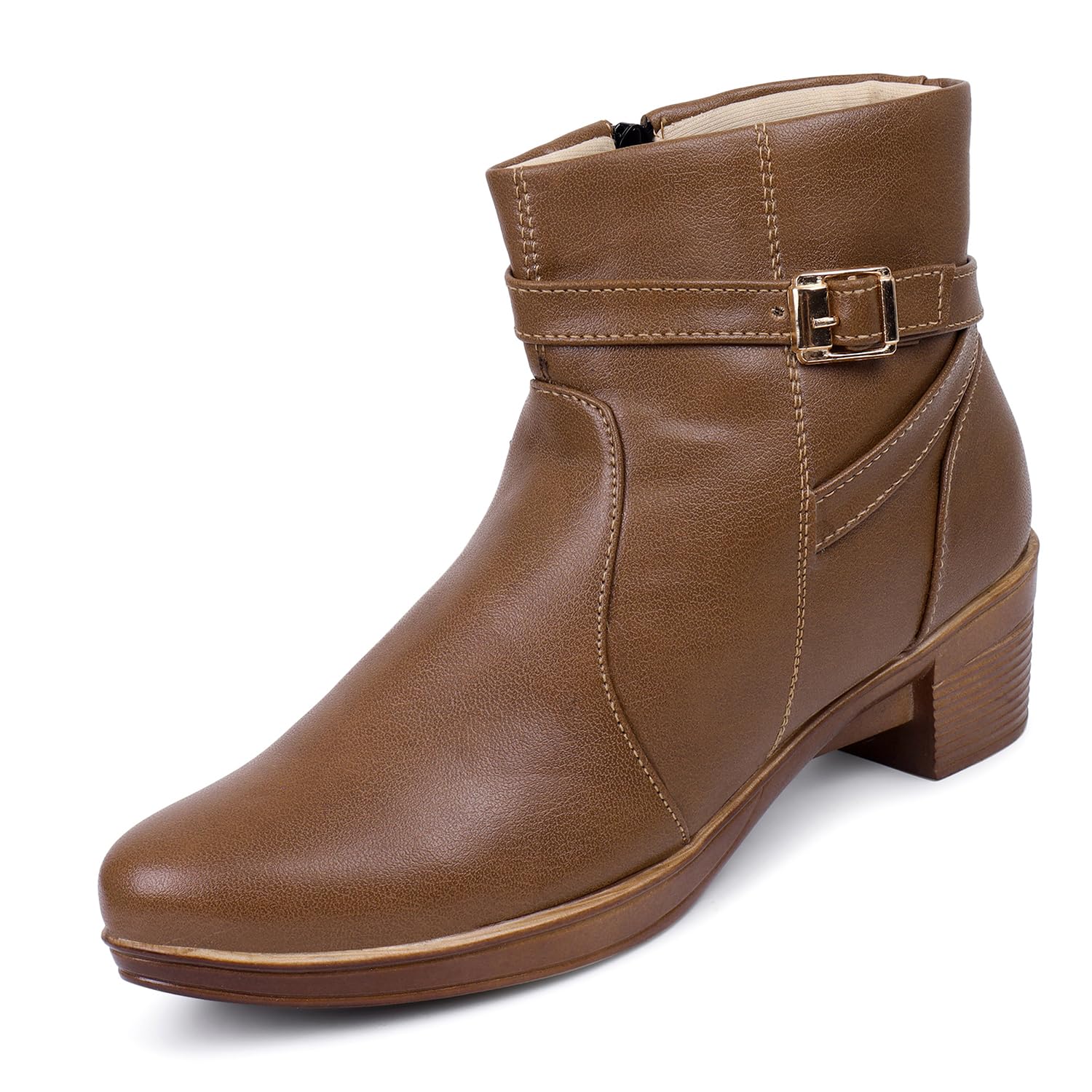 TRASE Womens Boots | Faux Leather, Trendy, Comfortable, Zipper Boots for Casual, Outdoor and Holiday Outings| Brown, 5 UK (B08MTL5HWV) Amazon Price History, Amazon Price Tracker