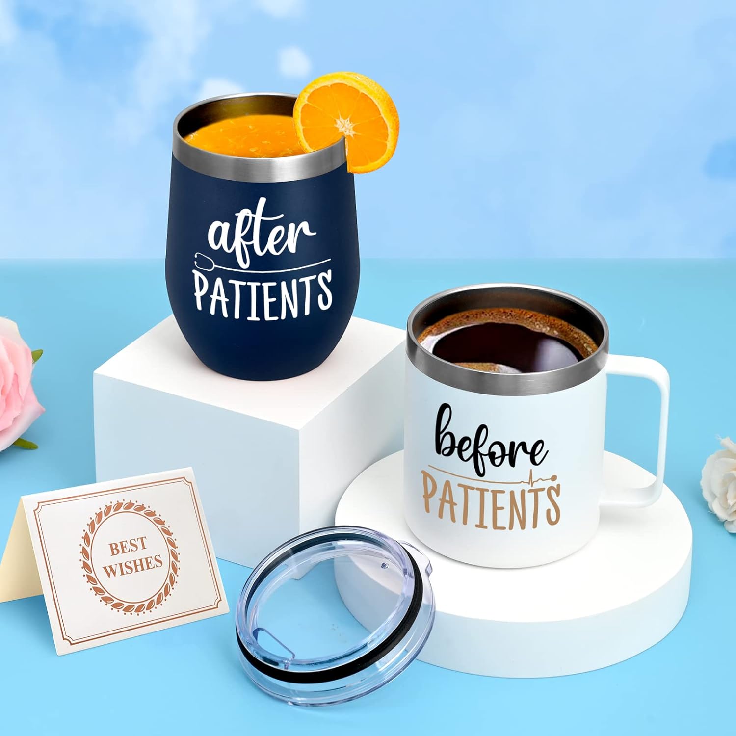 LiqCool Before Patients & After Patients Set for Men, Appreciation Gifts Set for Nurses Doctors Assistants, White Coat Ceremony Gifts for Dentists, Physician, Nurse Mug Therapist Gifts(12oz) - Image 2