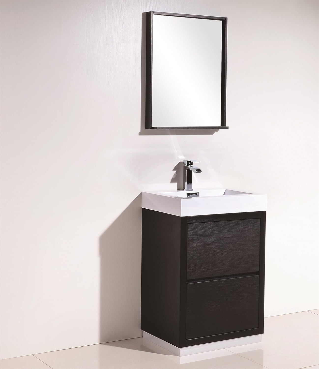 Bliss 24″ Black Floor Mount Modern Bathroom Vanity