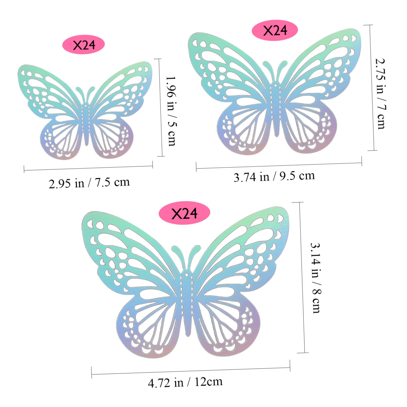 Uonlytech 288stücke Schmetterling Wandaufkleber Abnehmbare Wanddekoration Für Partys Hochzeiten Und Räume Einzigartige Schmetterlings Wanddeko Für Farbenfrohes