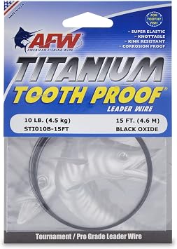 الصيد الأمريكي Titanium Tooth Proof Single Strand Leader Wire
