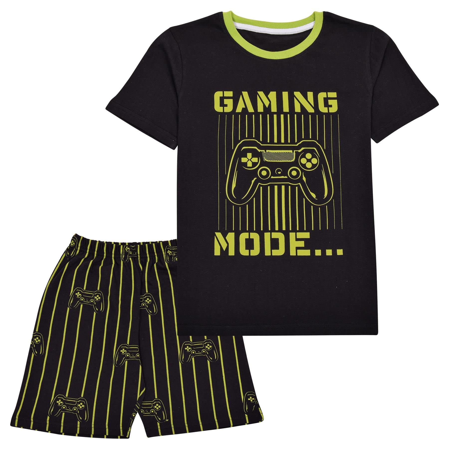 A2z 4 Kids Boys Lime Gaming Mode Pyjama Set Contrast Pjs Matching Top Bottom - Pjs 169 S Gaming Mode ._13