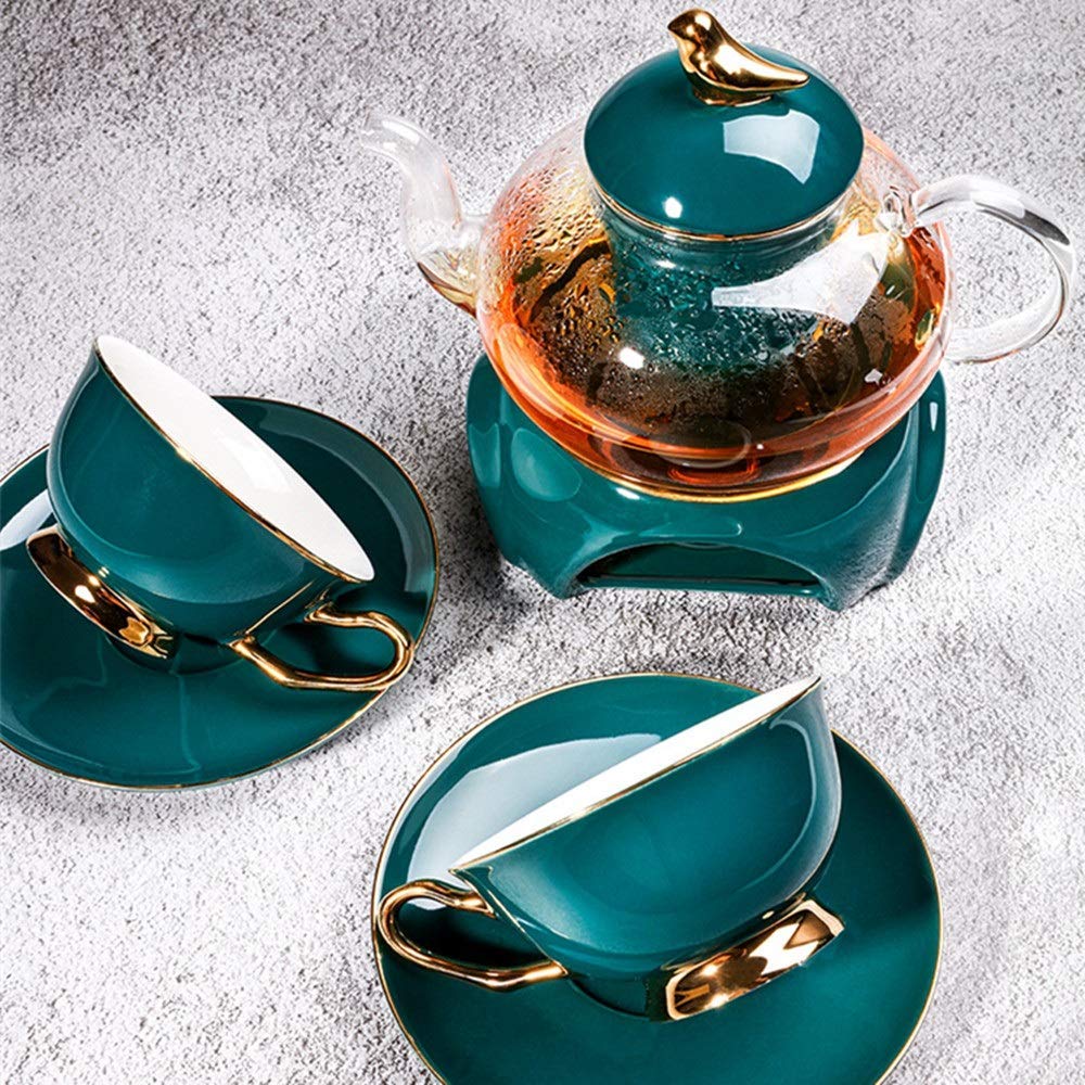 XINGYU Zestawy do herbaty w stylu europejskim glazurowana porcelana serwis do kawy i herbaty z 6 częściami filiżanek i 6 spodkami popopołudniową herbatą naczynie do picia zestaw do kawy do domu